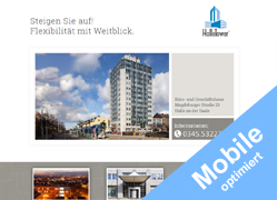 Webseite des HalleTowers in Halle